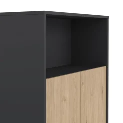 Boekenkast Sign Jackson Hickory Matgrijs 124cm - Giga Living