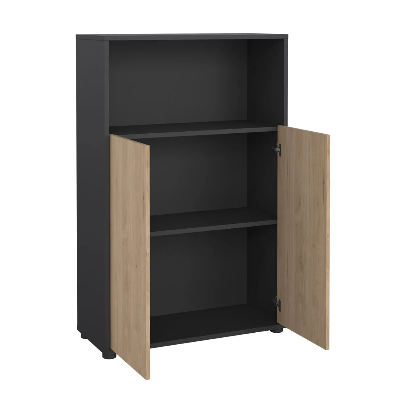 Boekenkast Sign Jackson Hickory Matgrijs 124cm - Giga Living