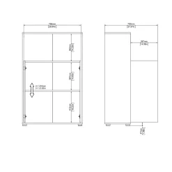 Boekenkast Sign Jackson Hickory Matgrijs 124cm - Giga Living