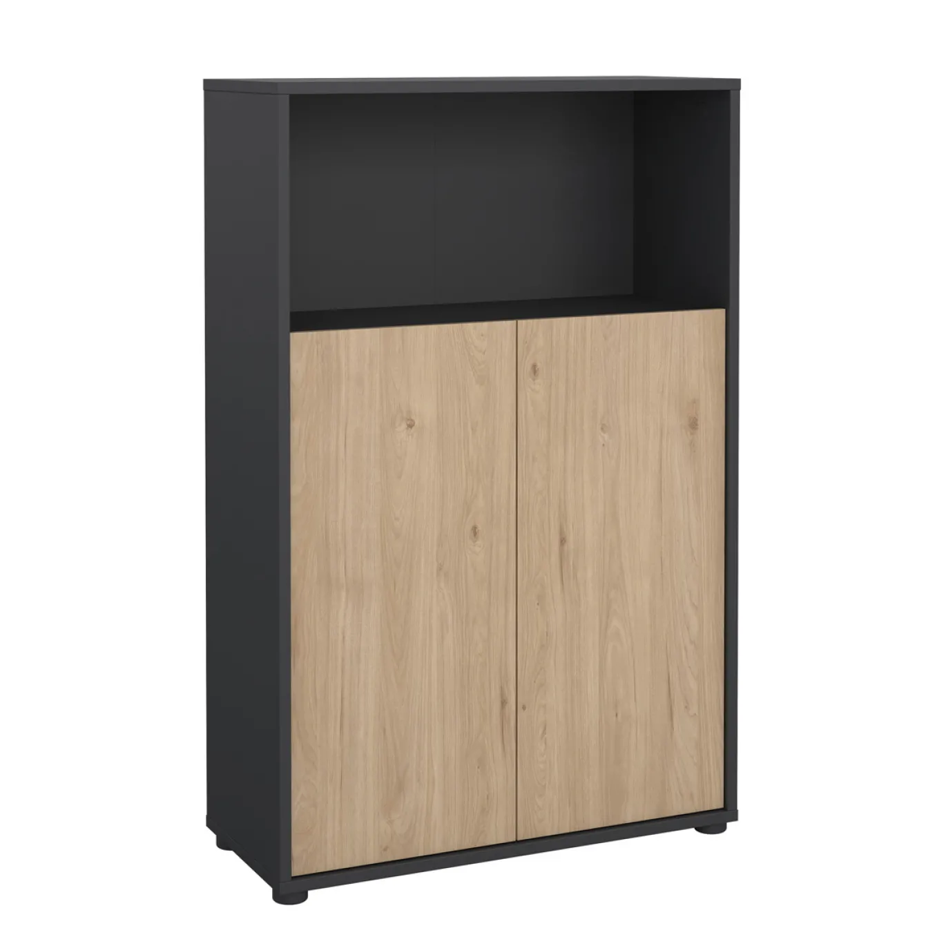 Boekenkast Sign Jackson Hickory Matgrijs 124cm - Giga Living