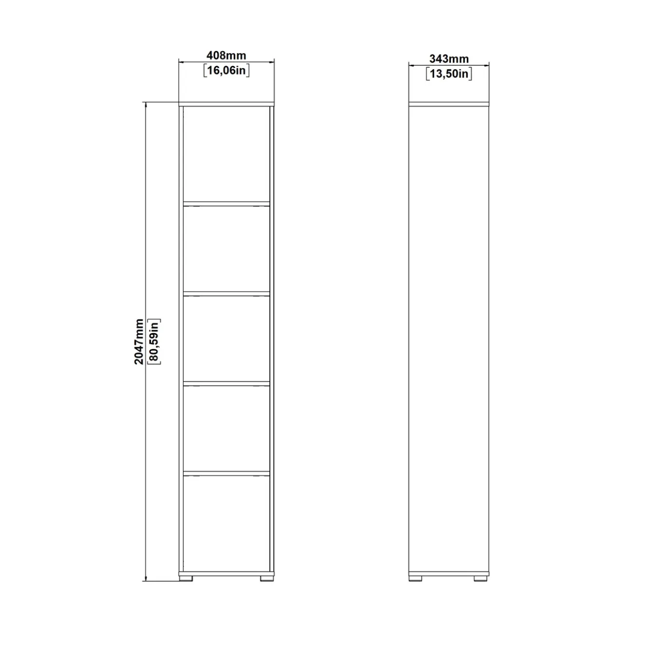 Boekenkast Sign Wit Jackson Hickory 41x205cm - Giga Living