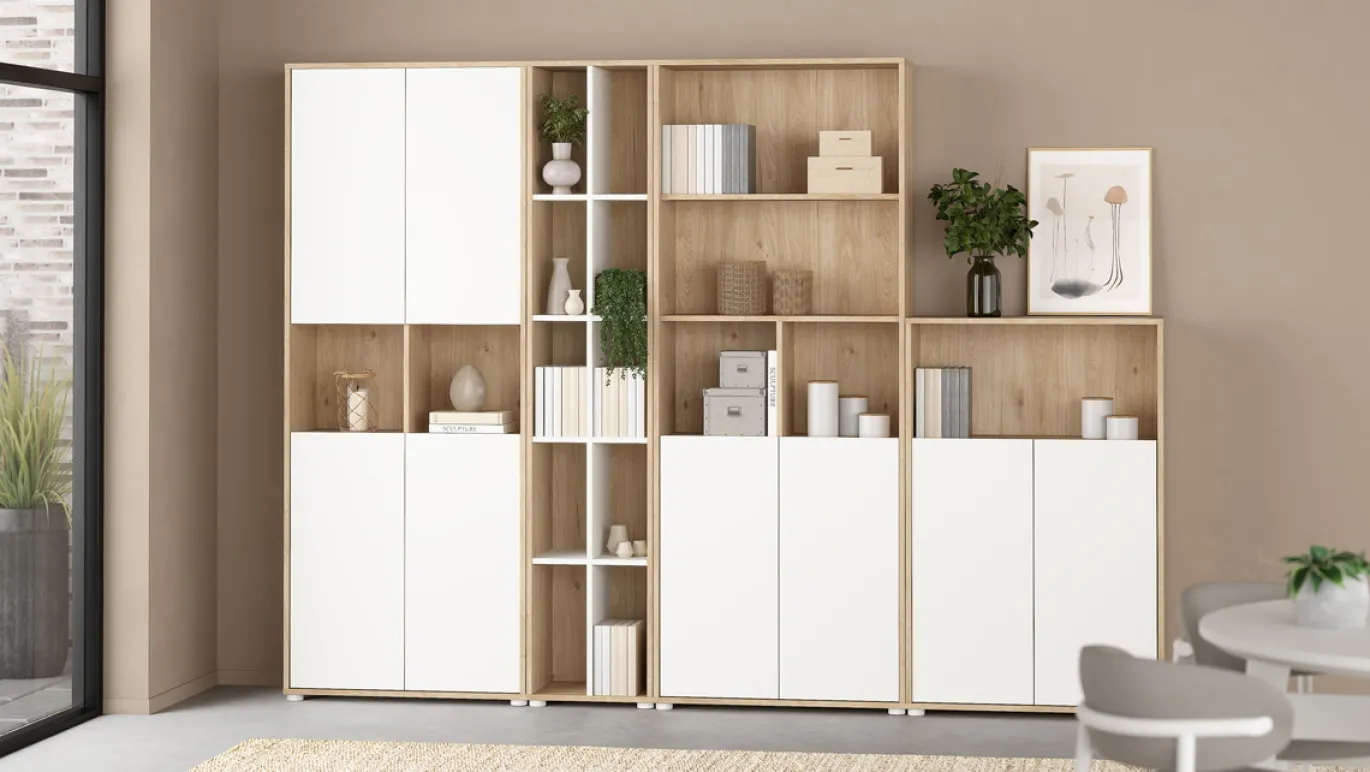Boekenkast Sign Wit Jackson Hickory 41x205cm - Giga Living