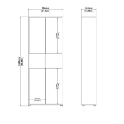 Boekenkast Sign Wit Jackson Hickory 240x205cm - Giga Living