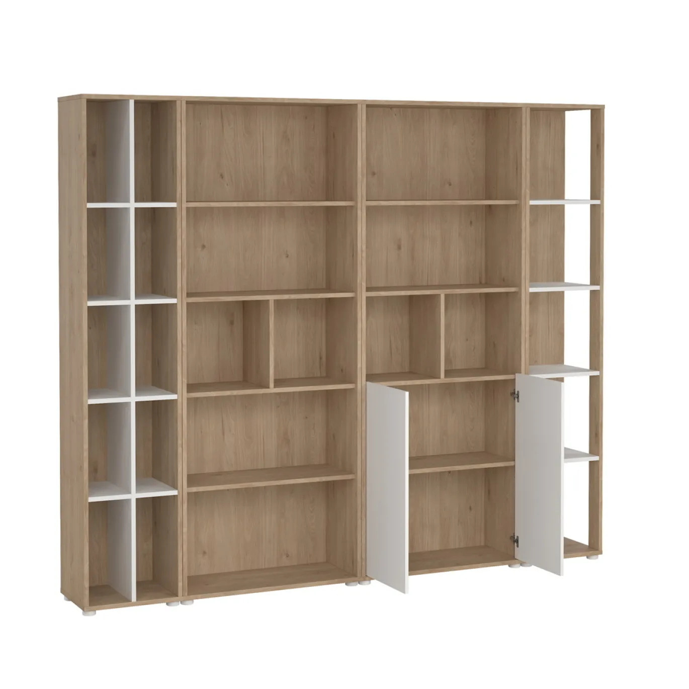 Boekenkast Sign Wit Jackson Hickory 240x205cm - Giga Living