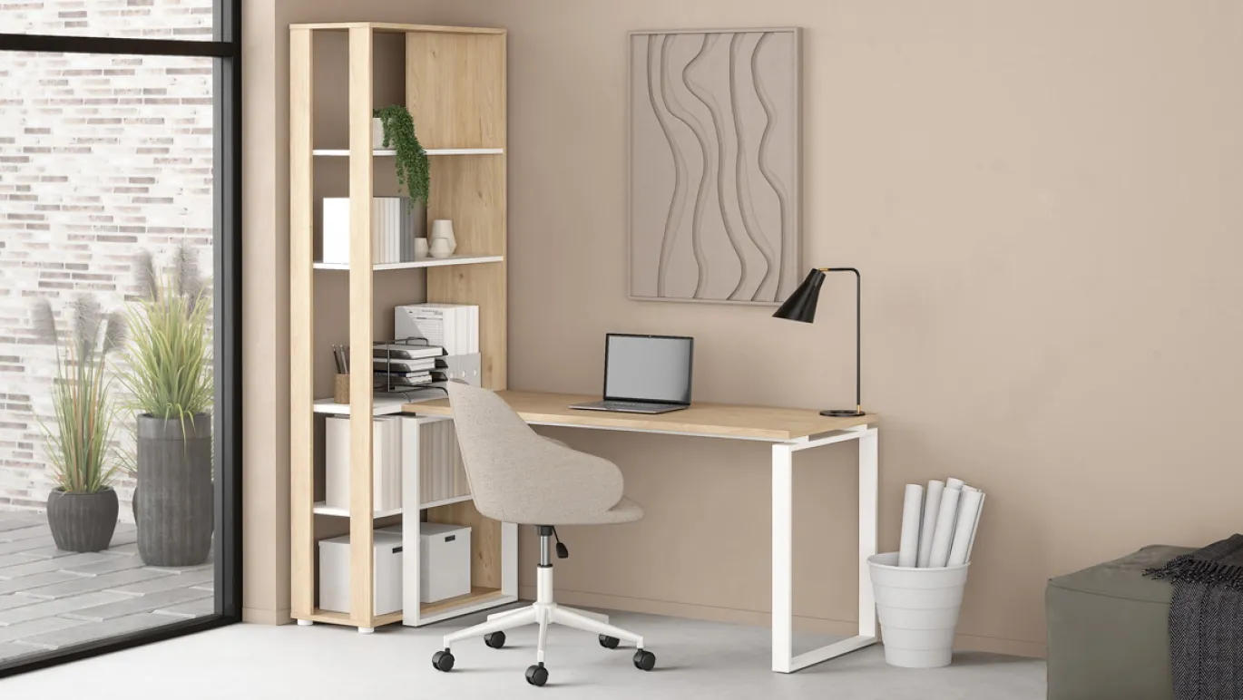 Boekenkast Sign Wit Jackson Hickory 80x205cm - Giga Living