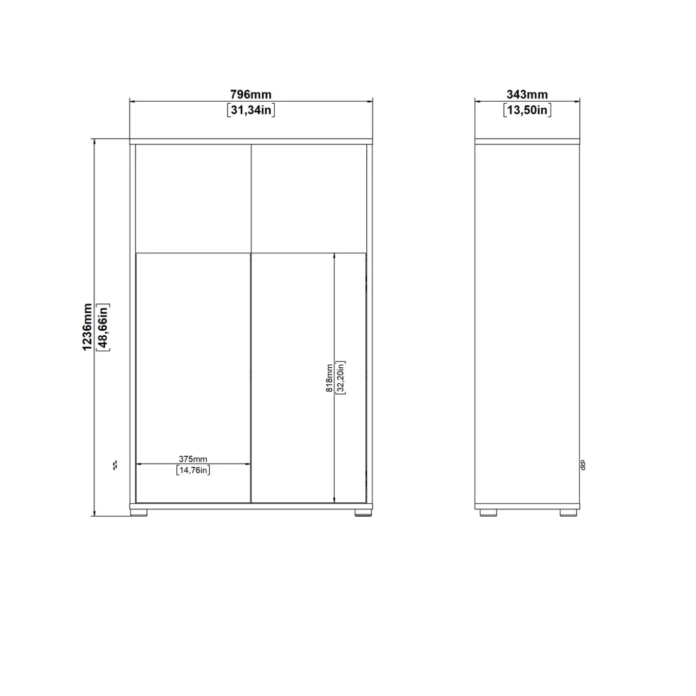 Boekenkast Sign Wit Jackson Hickory 124cm - Giga Living