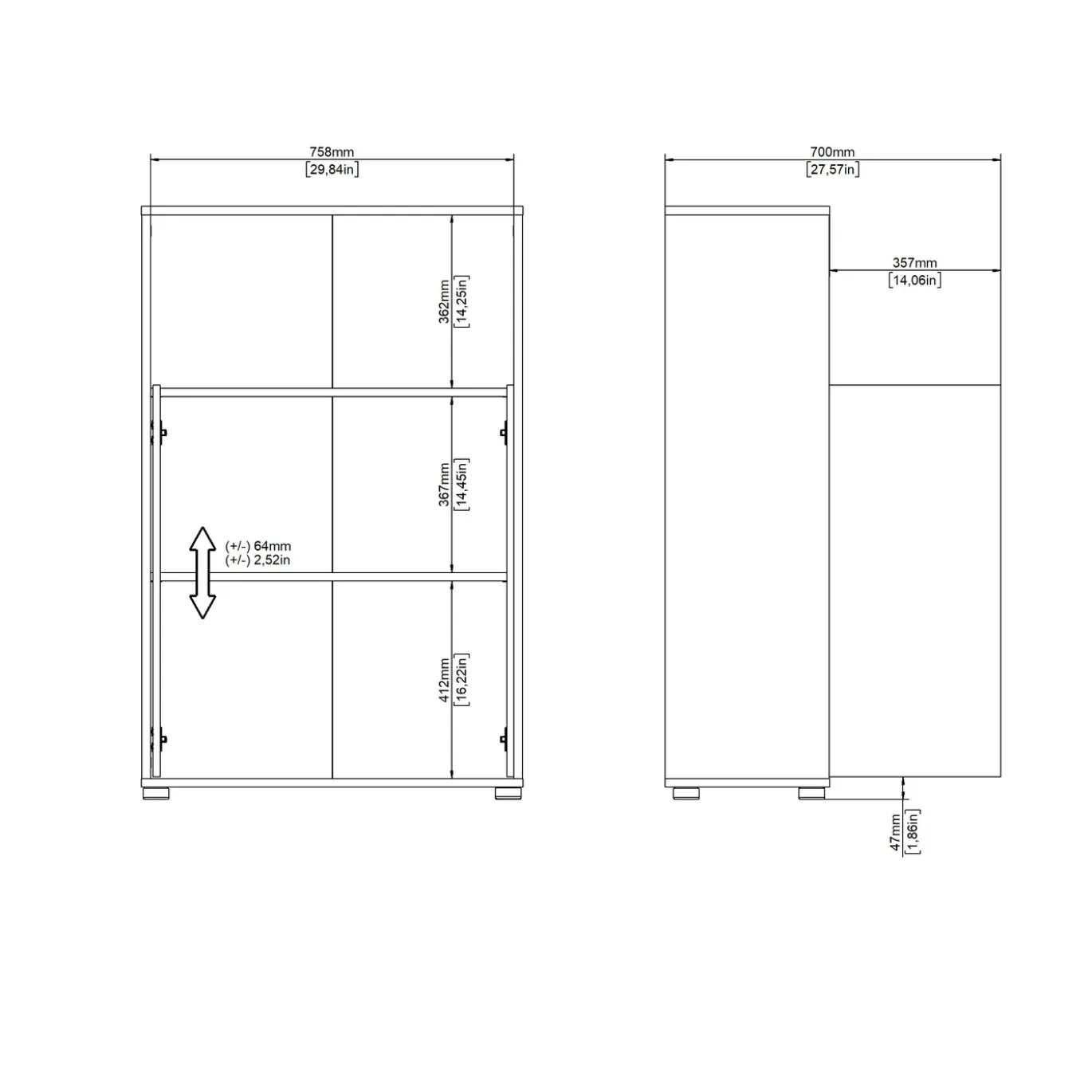 Boekenkast Sign Wit Jackson Hickory 124cm - Giga Living