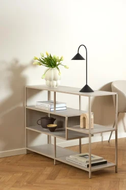 Boekenkast Varven Melamine Grijs Open 114cm - Giga Living