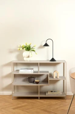 Boekenkast Varven Melamine Grijs Open 114cm - Giga Living
