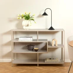 Boekenkast Varven Melamine Grijs Open 114cm - Giga Living