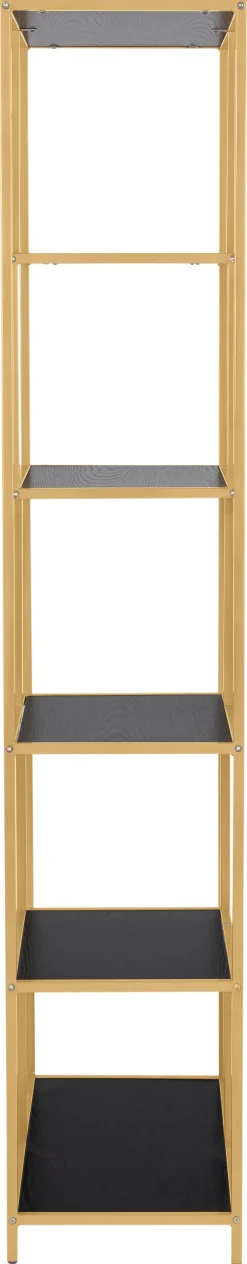 Boekenkast Varven Melamine Zwart/Goud Ash 185cm - Giga Living