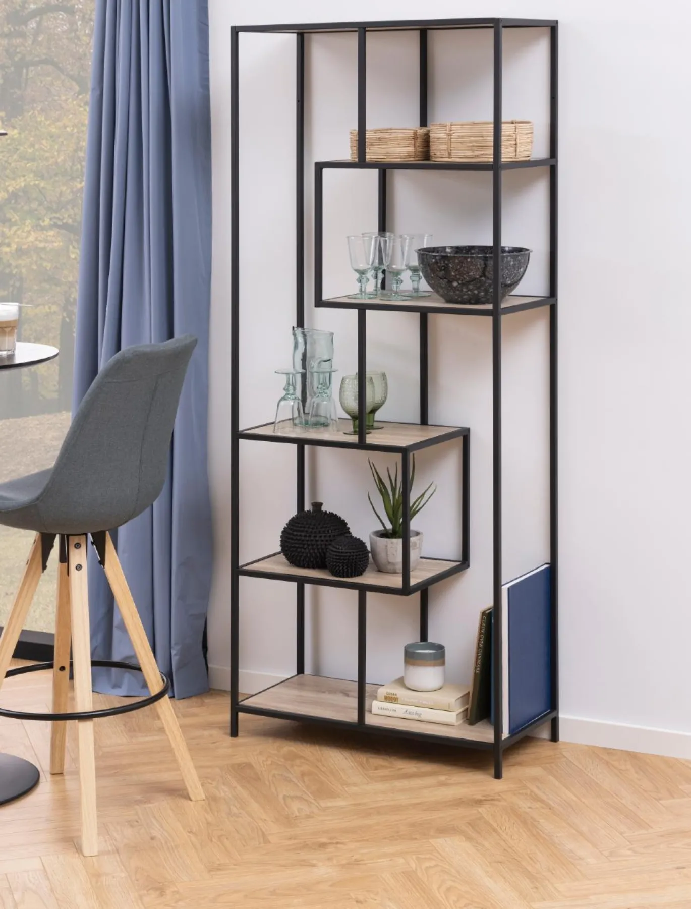 Boekenkast Varven Paper Sonoma Eiken 185cm - Giga Living
