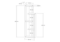 Boekenkast Wand Walnoot 160cm