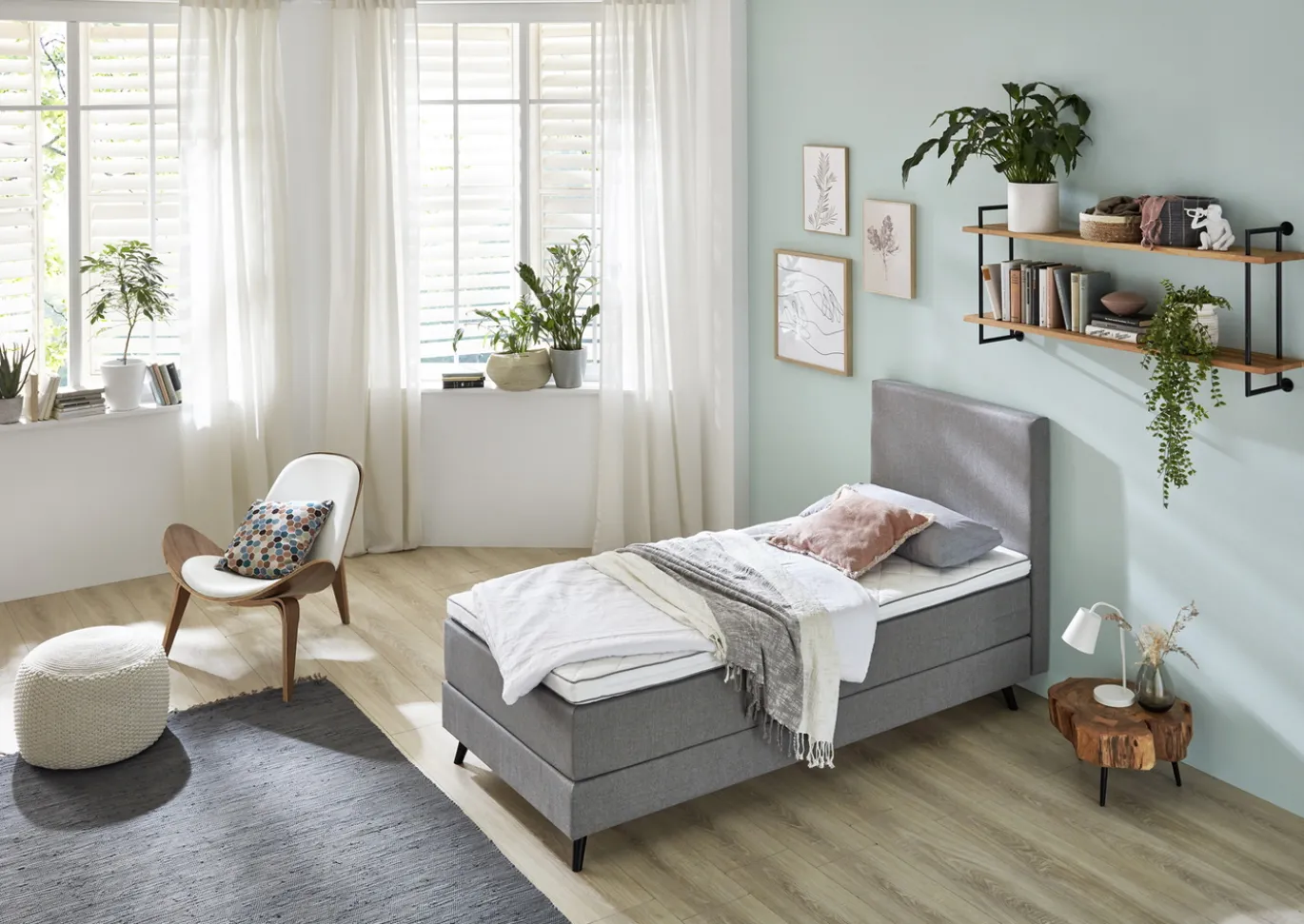 Boxspring Hugo Grey 90x200cm