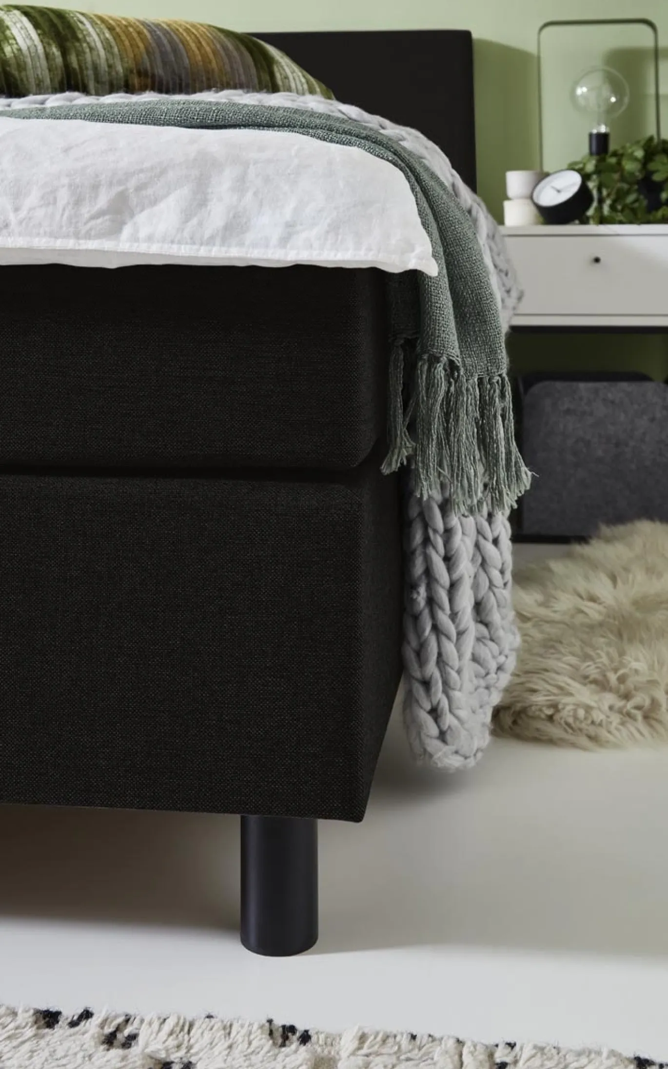 Boxspring Vienna Zwart 120x200cm - Giga Meubel