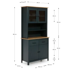 Buffetkast Miranda Blauw wax - Giga Meubel