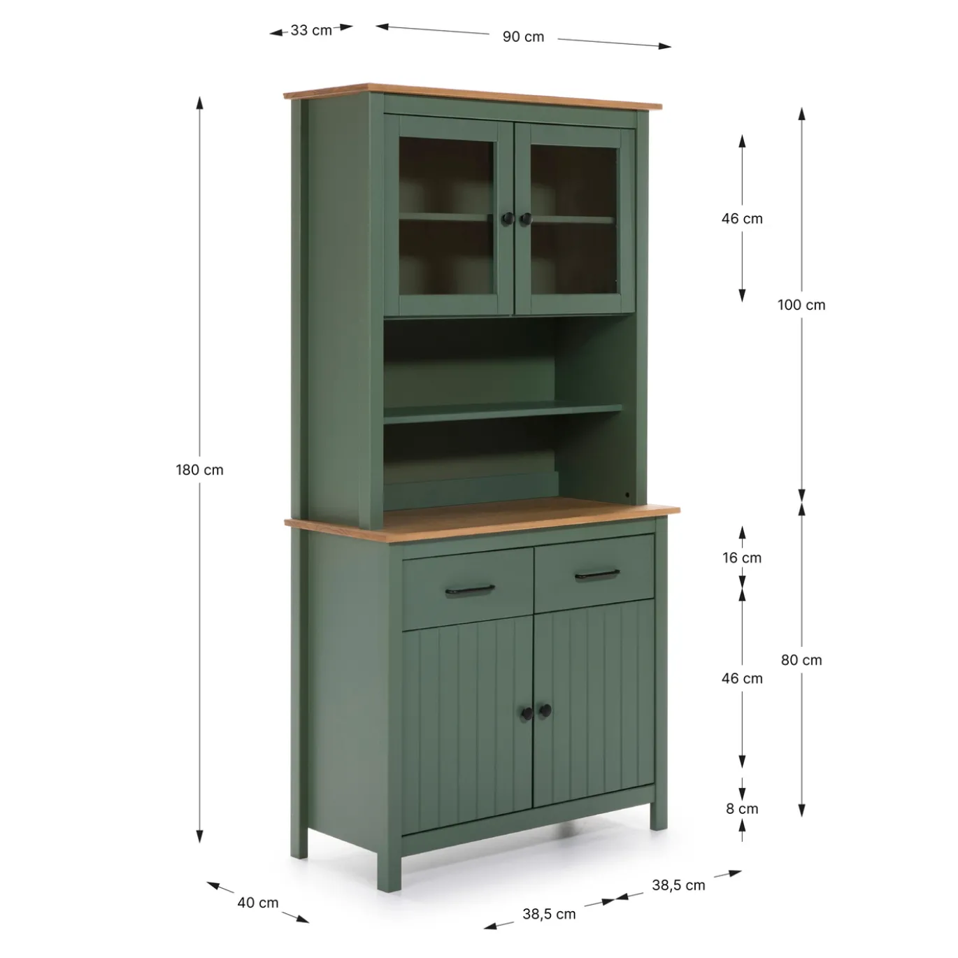 Buffetkast Miranda Groen wax - Giga Meubel