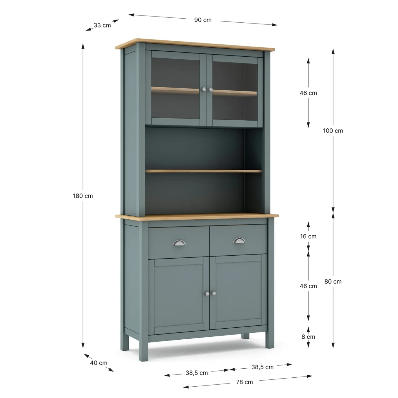 Buffetkast Misti Khaki Groen/eiken - Giga Meubel