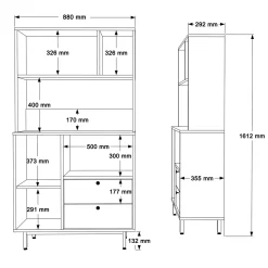 Buffetkast Roland Wit 88x160cm