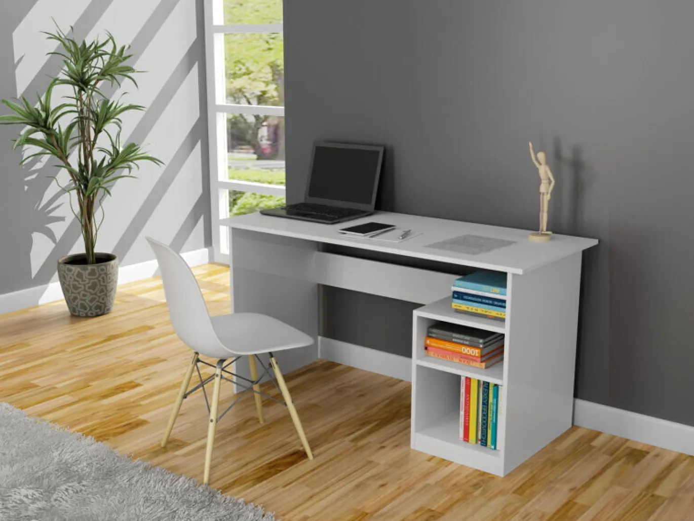 Bureau Bahar Melamine Wit