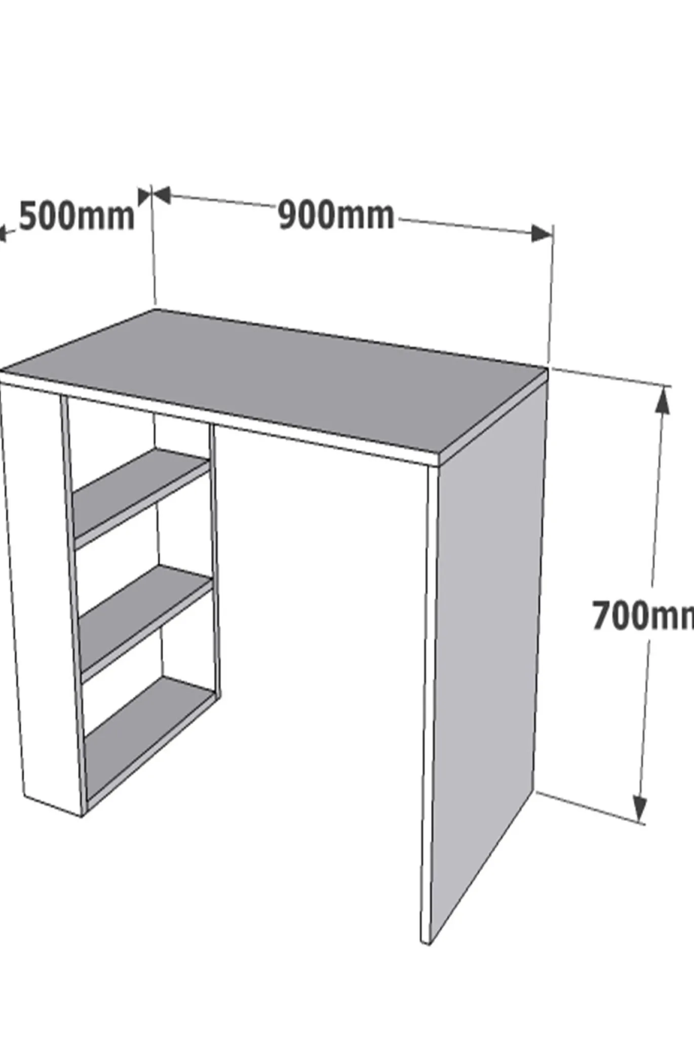 Bureau Cool Walnoot 90cm