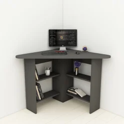 Bureau Corner Melamine Antraciet