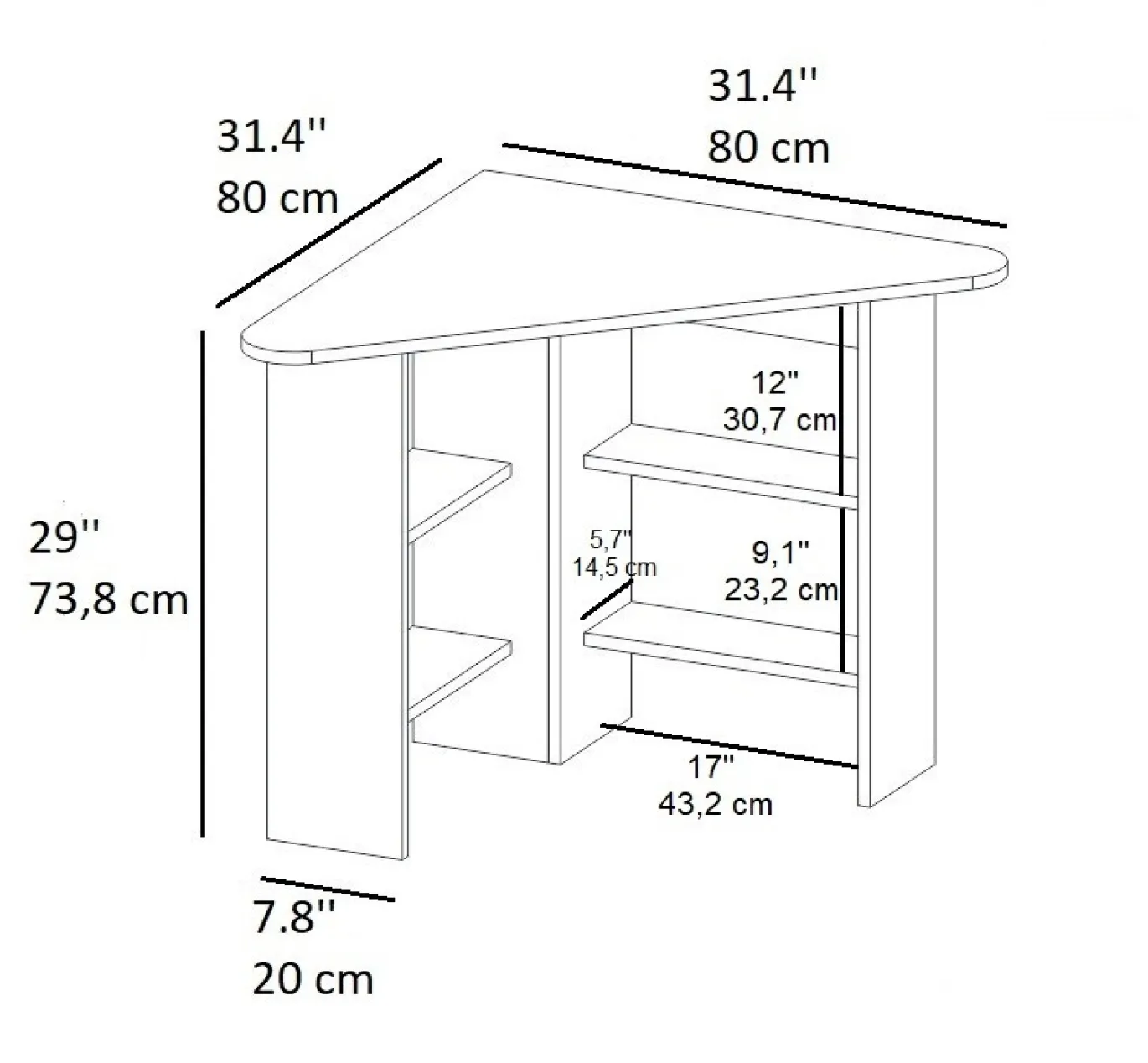 Bureau Corner Melamine Antraciet