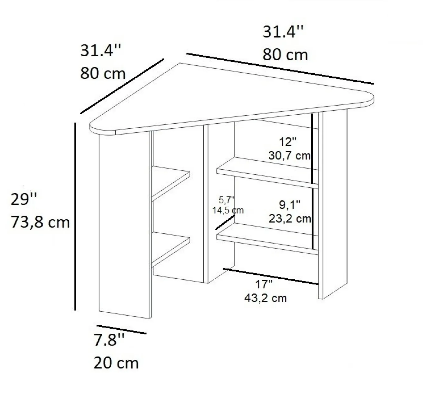 Bureau Corner Walnoot