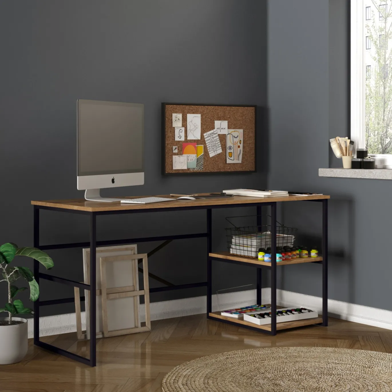 Bureau Demre Melamine Naturel 160cm