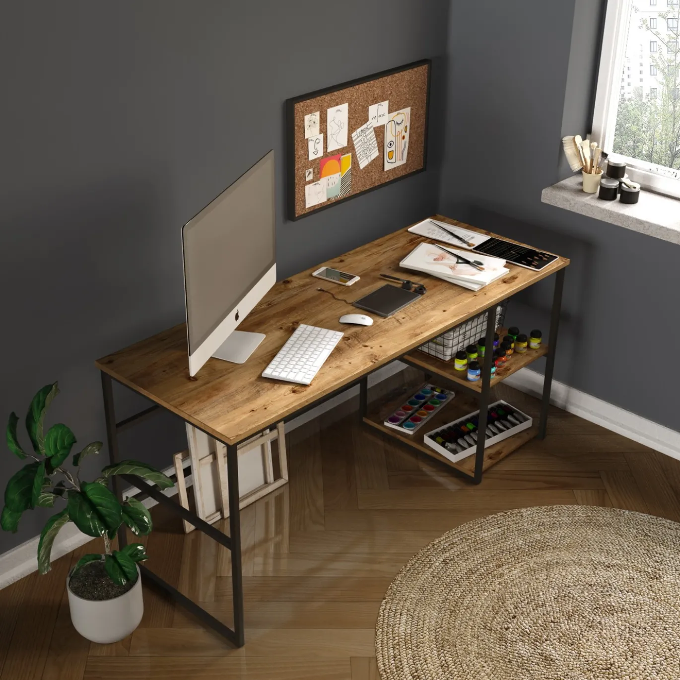 Bureau Demre Melamine Naturel 160cm