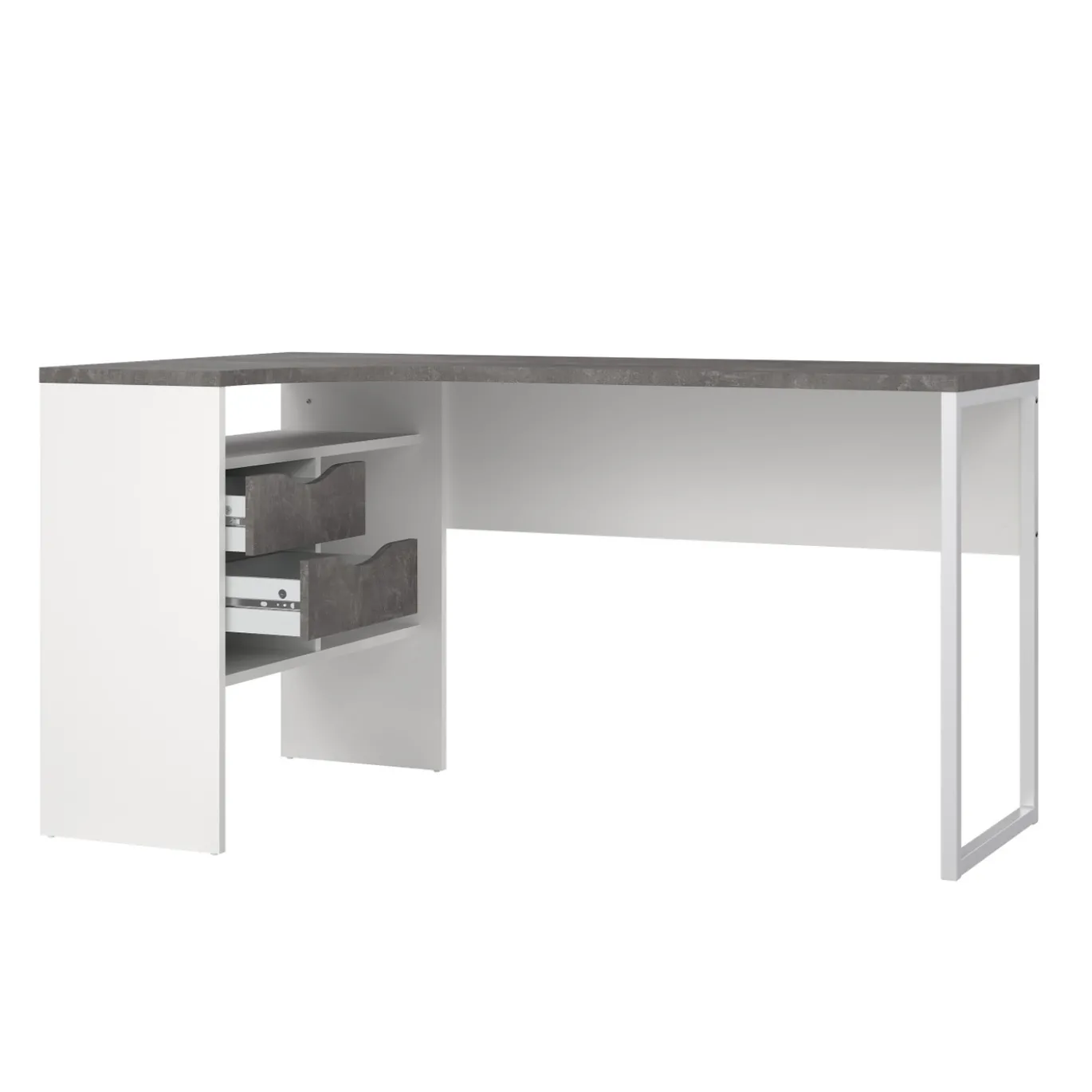 Bureau Function Plus 2 lades Wit/Oxid Beton - Giga Living