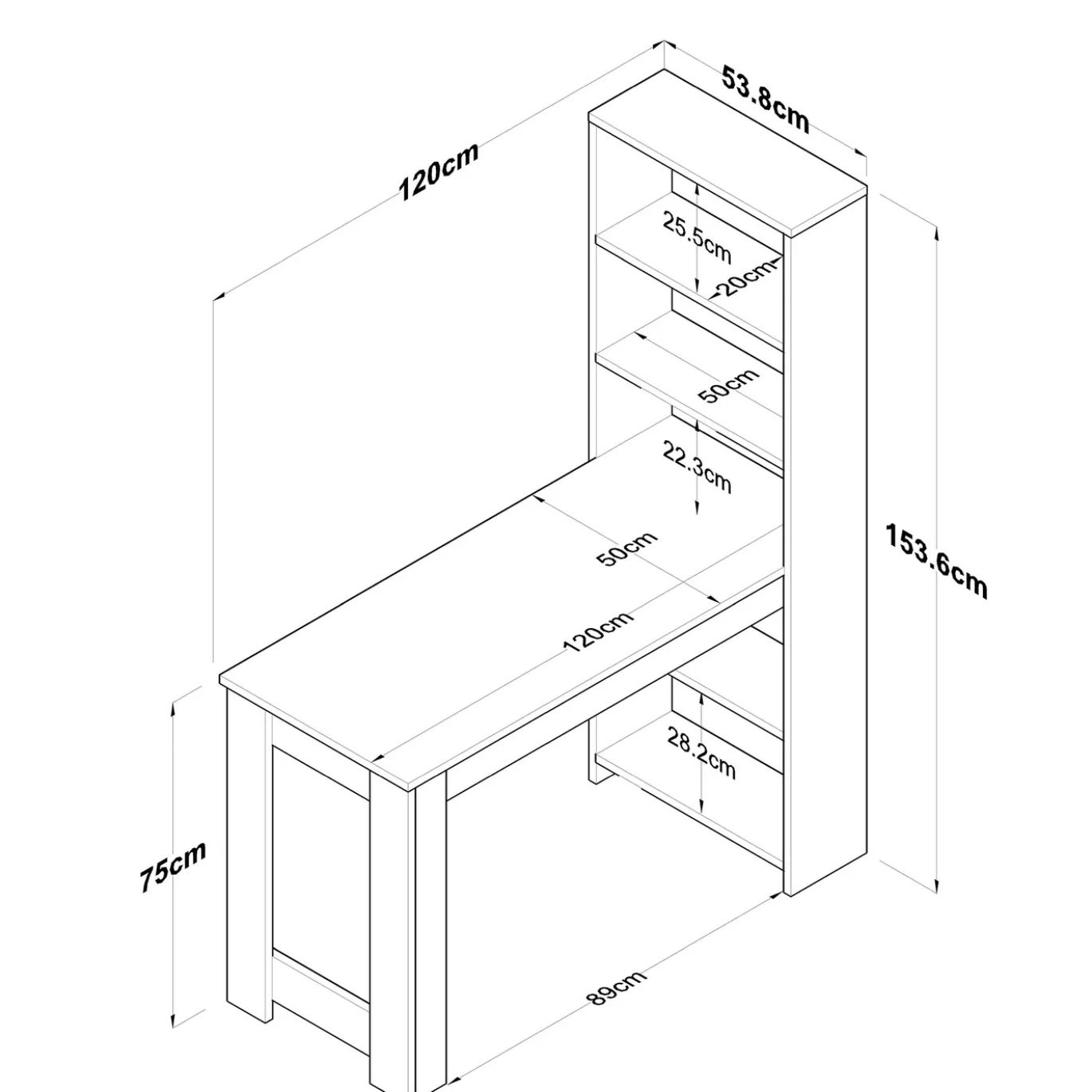 Bureau Gucer Wit/Walnoot