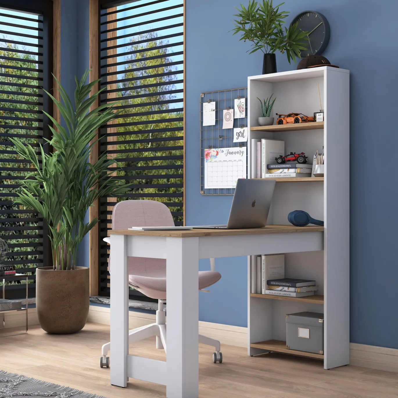 Bureau Gucer Wit/Walnoot