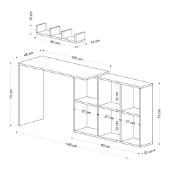 Bureau Jack Wit 145cm