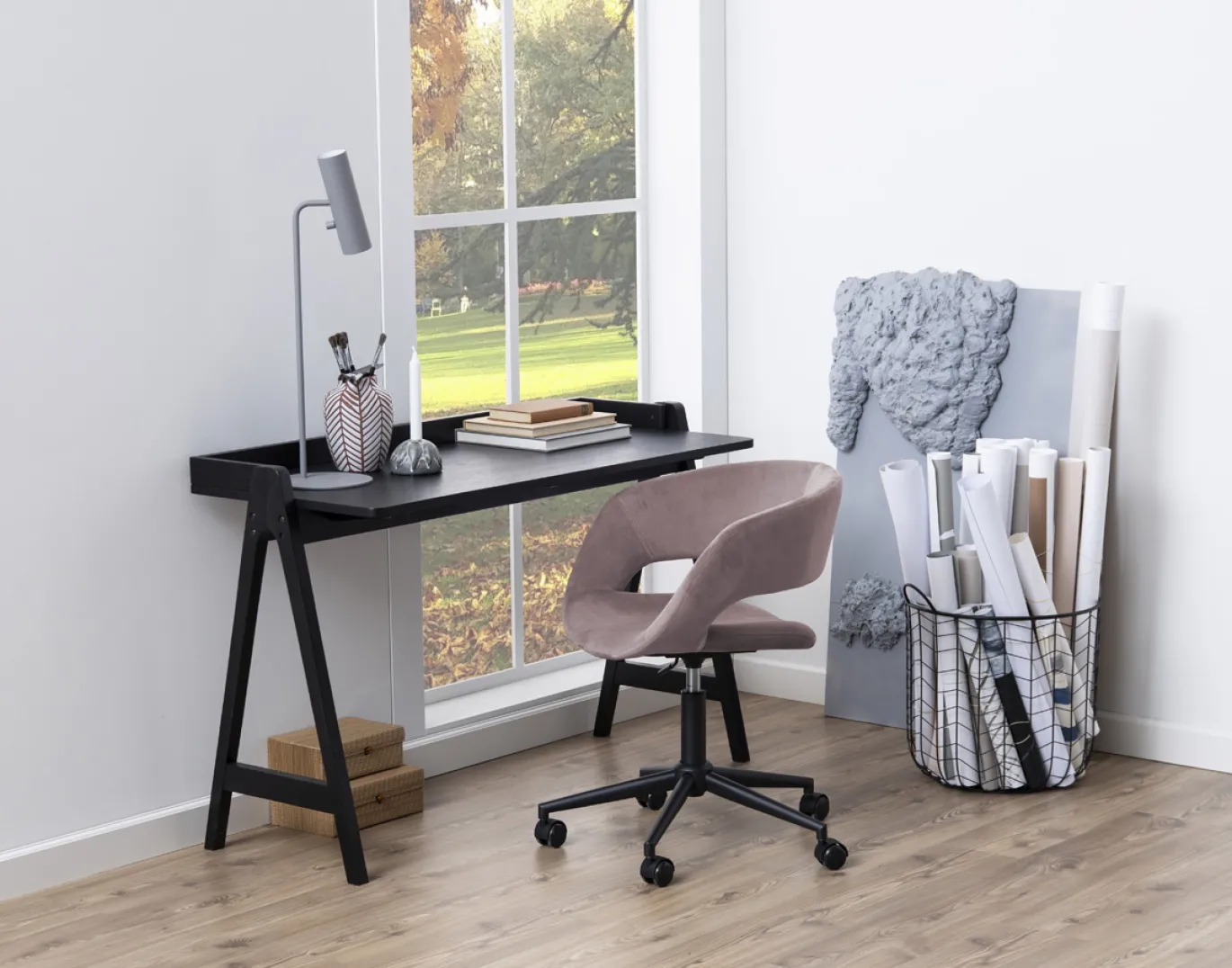 Bureau Jax MDF Zwart 127cm - Giga Living