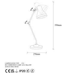 Bureaulamp Mixed Metaal Goud