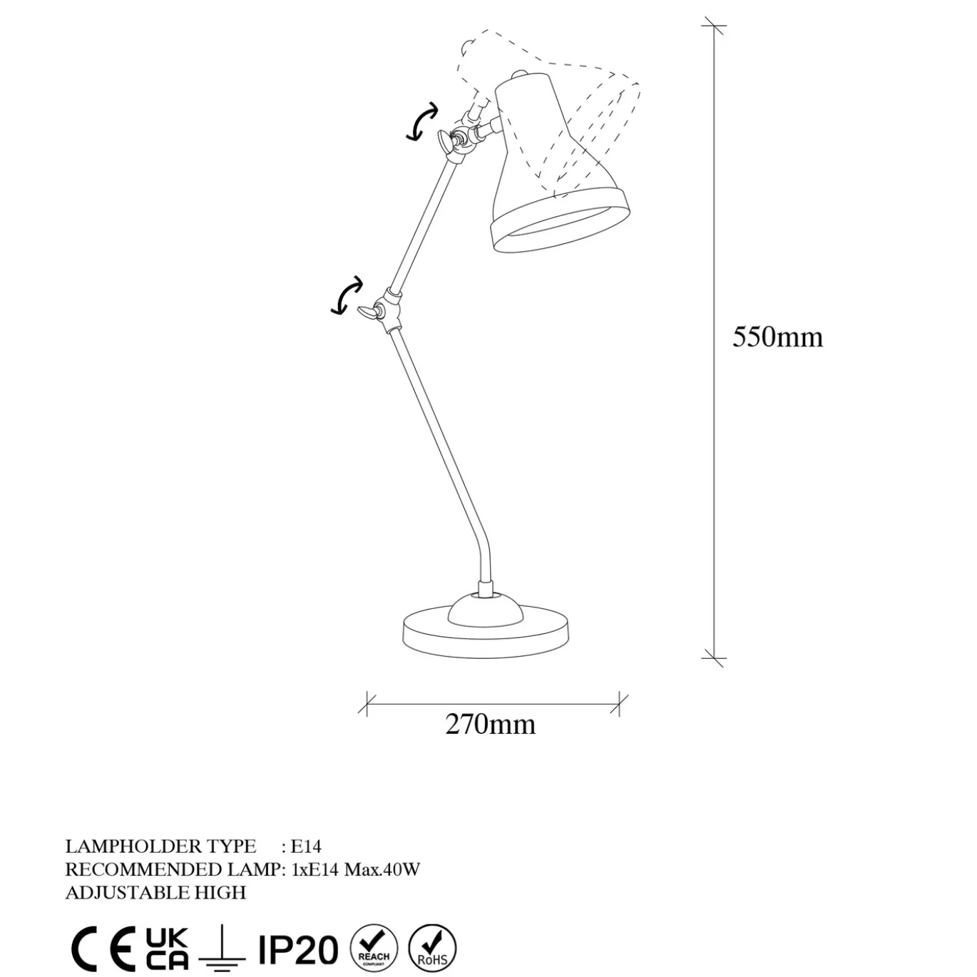 Bureaulamp Mixed Metaal Goud