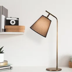 Bureaulamp Salihini Bruin/Goud
