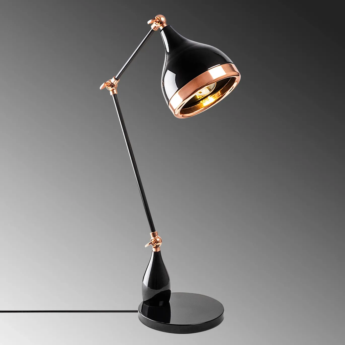 Bureaulamp Yildo Move Zwart/Koper