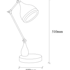 Bureaulamp Yildo Move Zwart/Koper