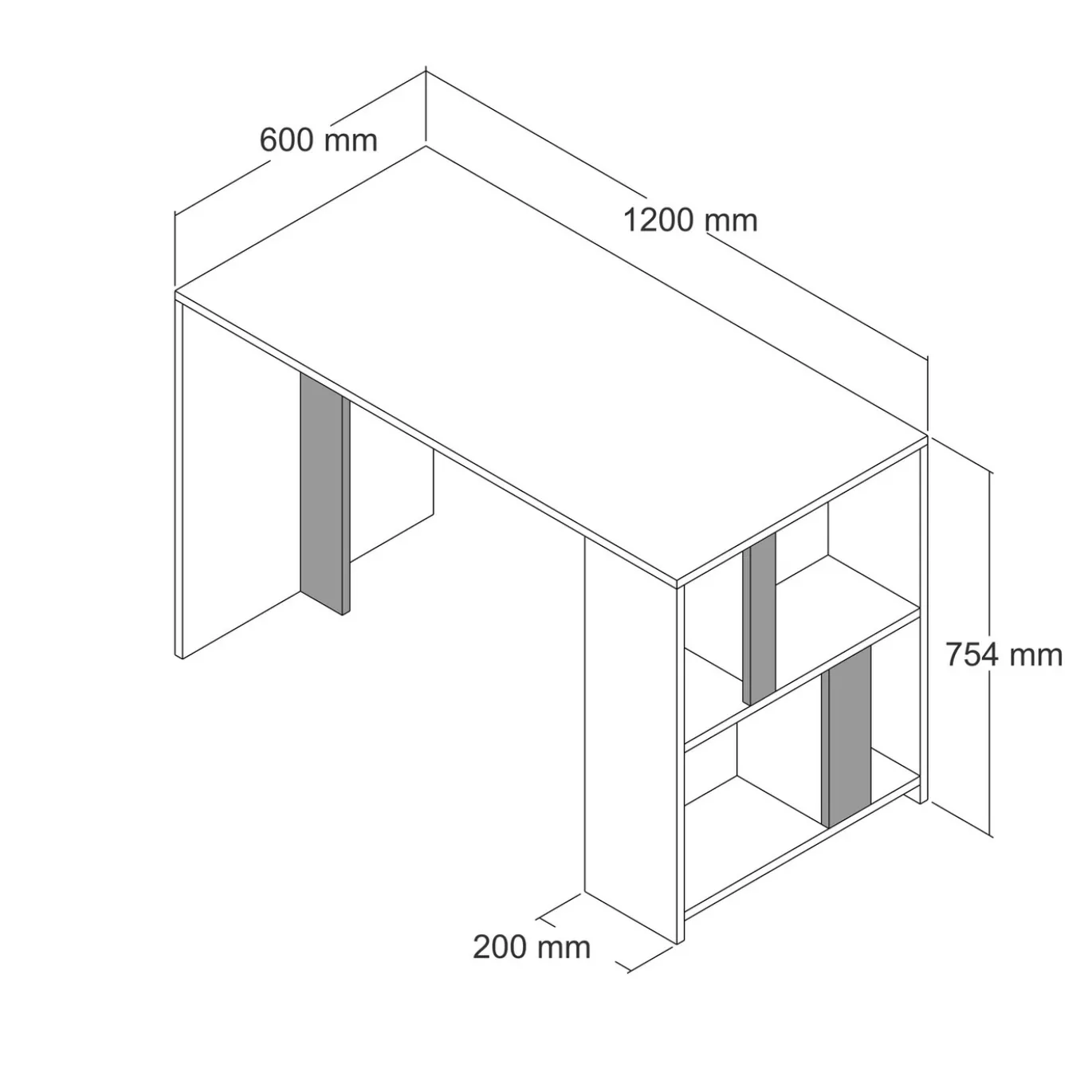 Bureau Lima Walnoot 120cm