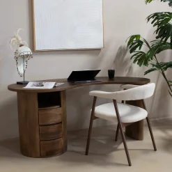Bureau Livigno Donkerbruin 160cm - Giga Meubel