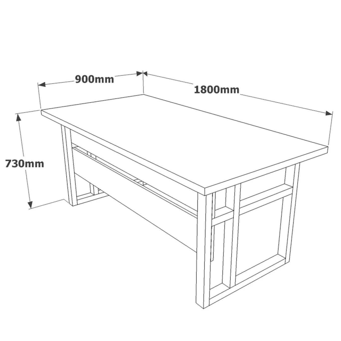 Bureau Martijn Walnoot 180cm
