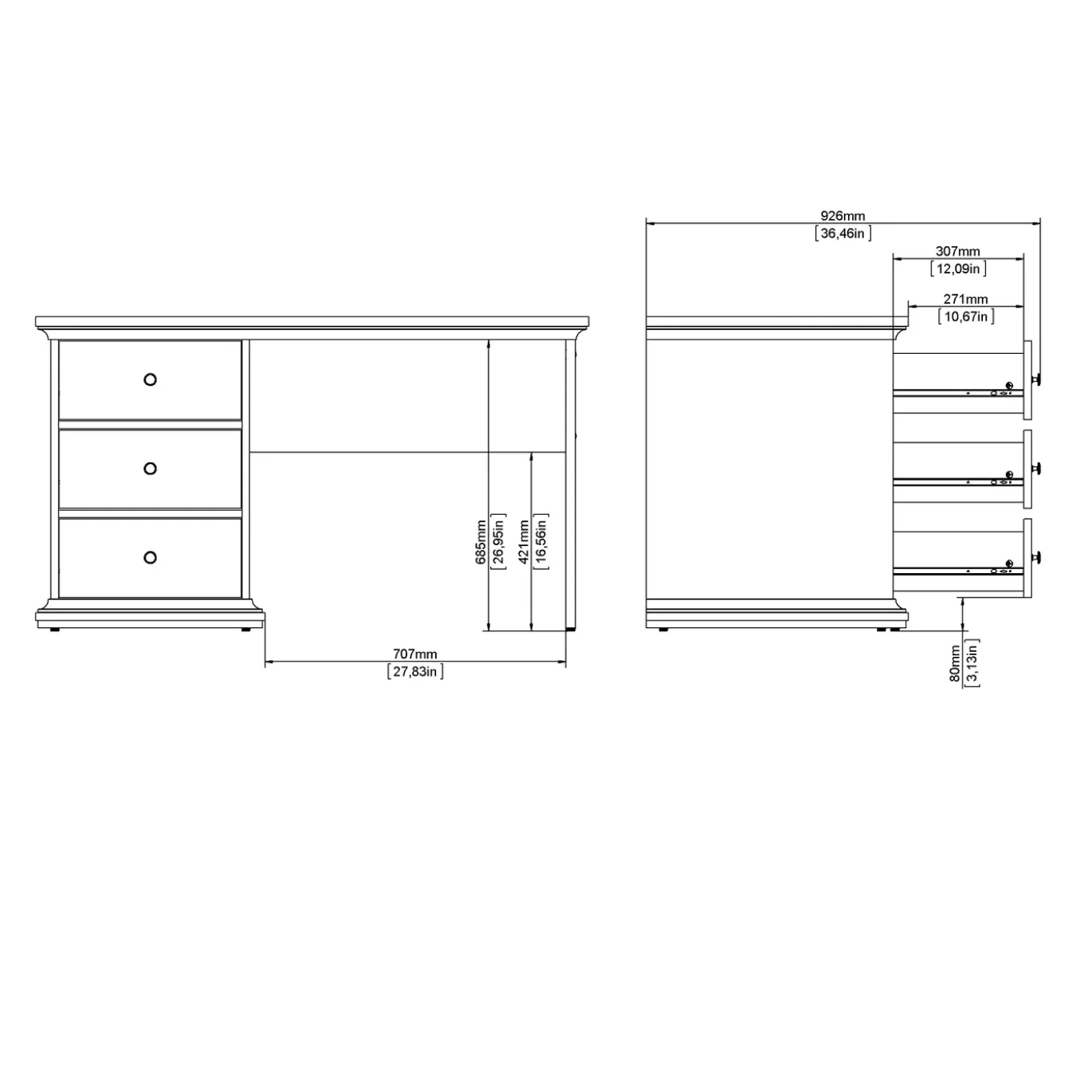 Bureau Paris Matgrijs - Giga Living