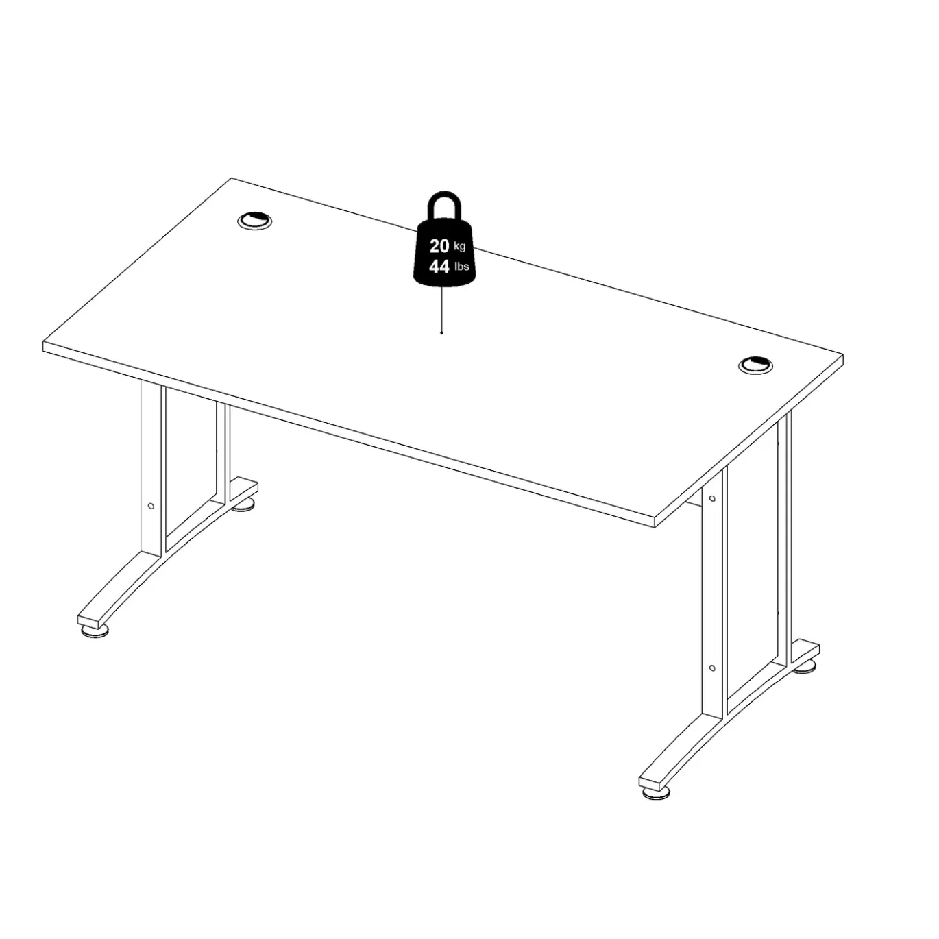 Bureau Prima top Eikenlook 150cm - Giga Living