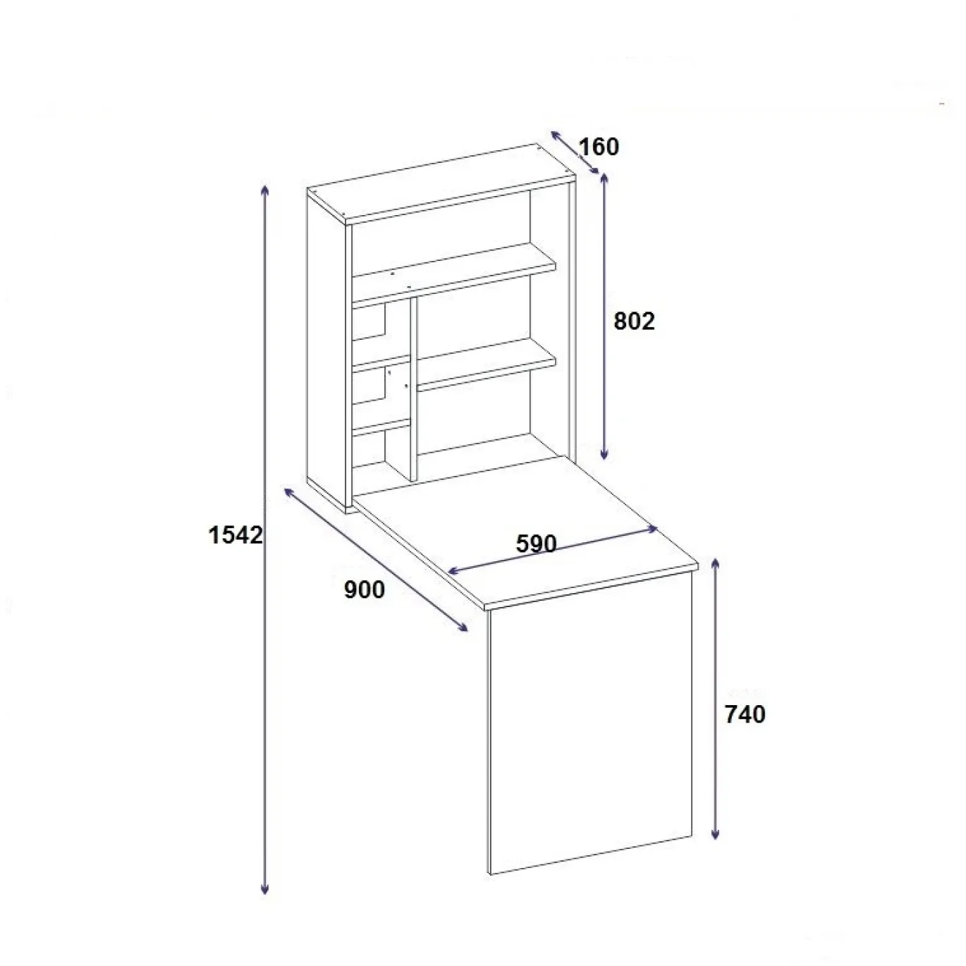 Bureau Sedir Naturel 90cm