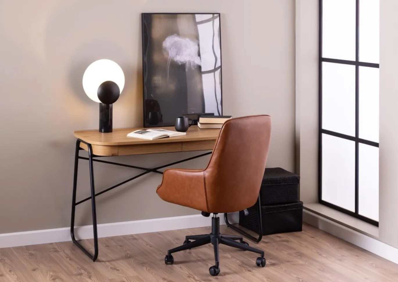 Bureaustoel Alleri Brandy Pu Retro - Giga Living