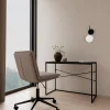Bureaustoel Amin Basel Lichtgrijs Bruin - Giga Living