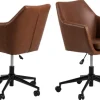 Bureaustoel Erica leather look Bruin - Giga Living