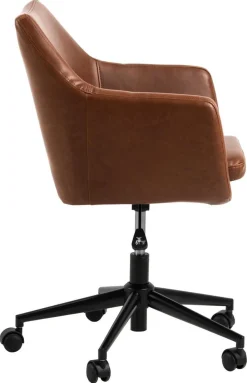Bureaustoel Erica leather look Bruin - Giga Living